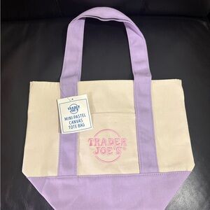 Trader Joe’s Cream & Lavender Mini Canvas Tote